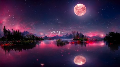 唯美治愈星空圆月