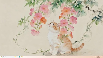 鲜花树下猫咪