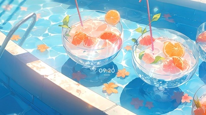 4K唯美清新夏日清凉水果茶