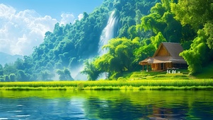 河流绿色乡村