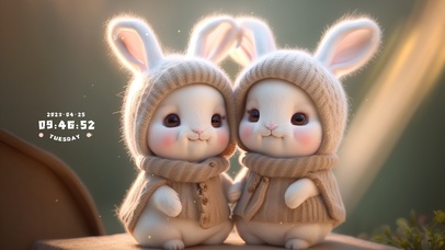 4k治愈系两小只可爱兔兔