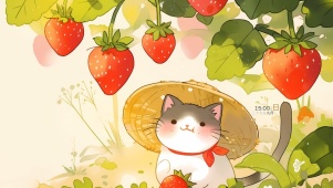 可爱草莓猫咪