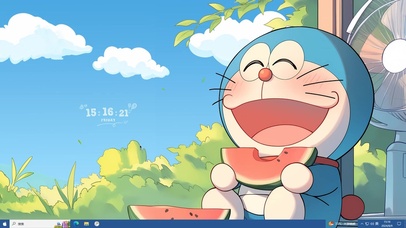 萌宠主题 天热啃西瓜