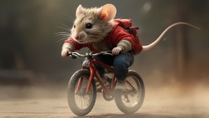 十二生肖之鼠骑单车