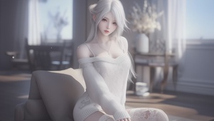 唯美毛衣少女