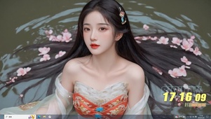 水中桃花少女
