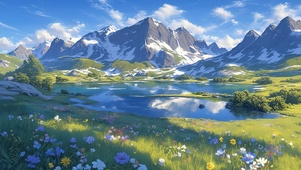 雪山与镜湖