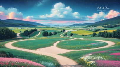 治愈唯美童话草原花田小路