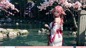 4k湖边可爱神子美少女