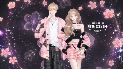 超甜梦幻情侣插画