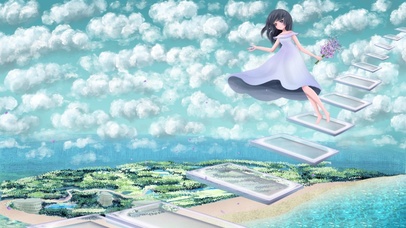 天空浮桥上的少女