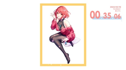 二次元 红发美女 性感黑丝 