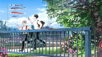 上学路上的少年