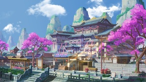 古风樱花古镇