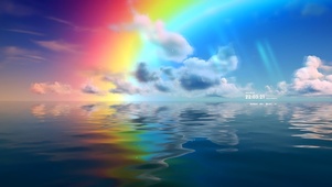 极简 彩虹天空