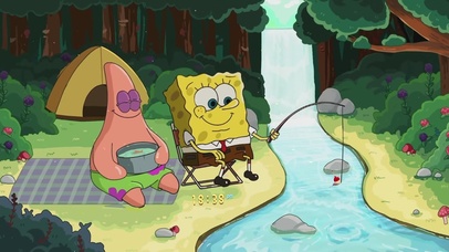 海绵宝宝派大星钓鱼
