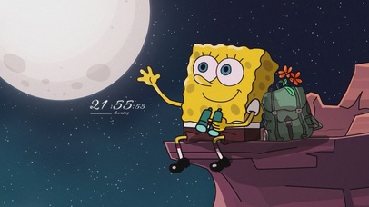 可爱海绵宝宝星空