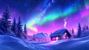 冬夜极光