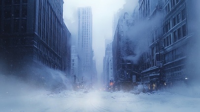 凛冬将至城市街景