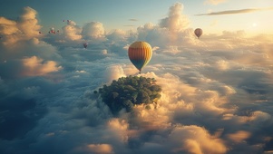 云端大陆悬浮热气球