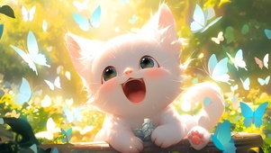 可爱微笑猫咪