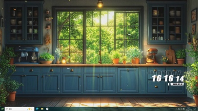 护眼阳光窗外绿景主题