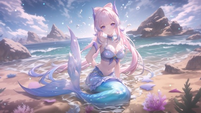 雪墨壁纸丨心海丨人鱼公主丨