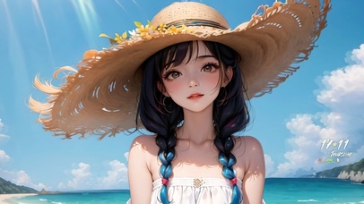 海边清纯少女