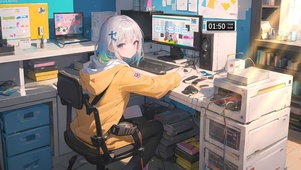 电脑房间女孩
