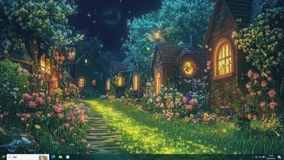 童话夜景AI插画-桌面主题