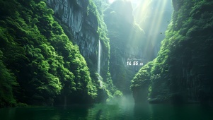 护眼深山瀑布