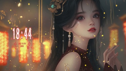 古风新年美少女