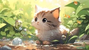 小猫咪抓鱼