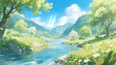 清凉养眼溪流4K