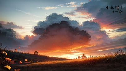 唯美夕阳山野风景