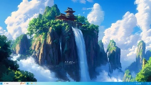 国风白云瀑布