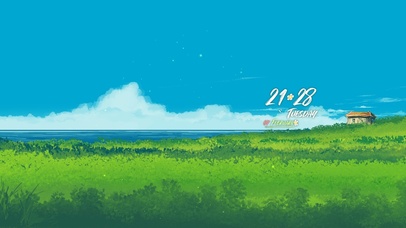 4k唯美治愈蓝天白云草地