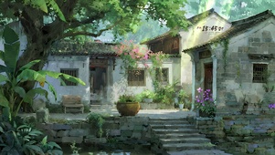 中式复古建筑小屋