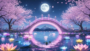 唯美月下拱桥
