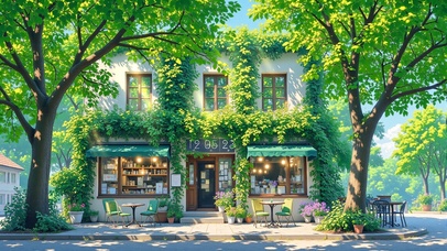 护眼树下安静商店