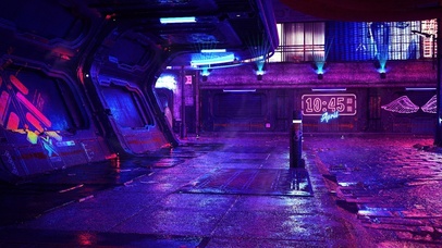 4k超清 霓虹赛博街道