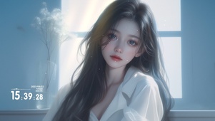 逆光清纯少女