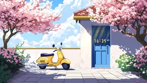 清新樱花小院