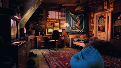 4K 唯美傍晚宅男房间