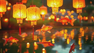 金鱼和灯笼
