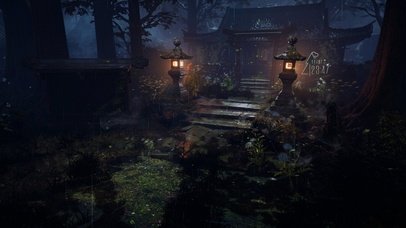 4k 治愈唯美夜晚山林神庙