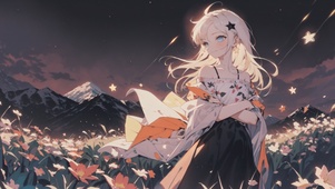 花丛中的少女