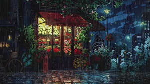 夜景花店