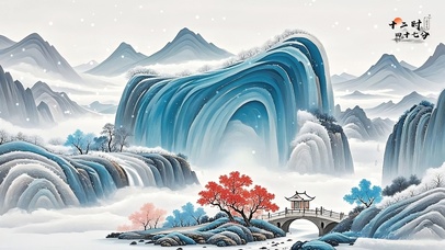 国风水墨-方山雪雾云海