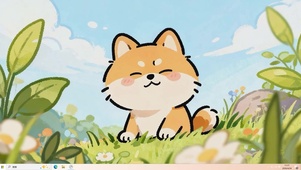白云花草萌宠狗桌面主题